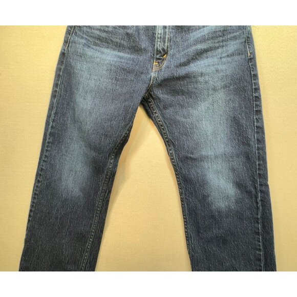 Levi's 505 Mens Straight Leg Jeans Size 34Wx30L Blue Denim Dark Wash Pockets - Picture 5 of 13